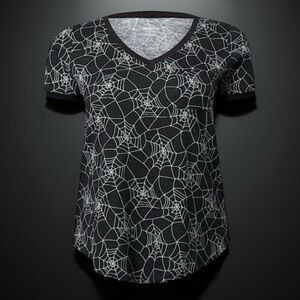 TORRID Spider Web Print Heritage‎ Slub V-Neck Cotton Tee NWT